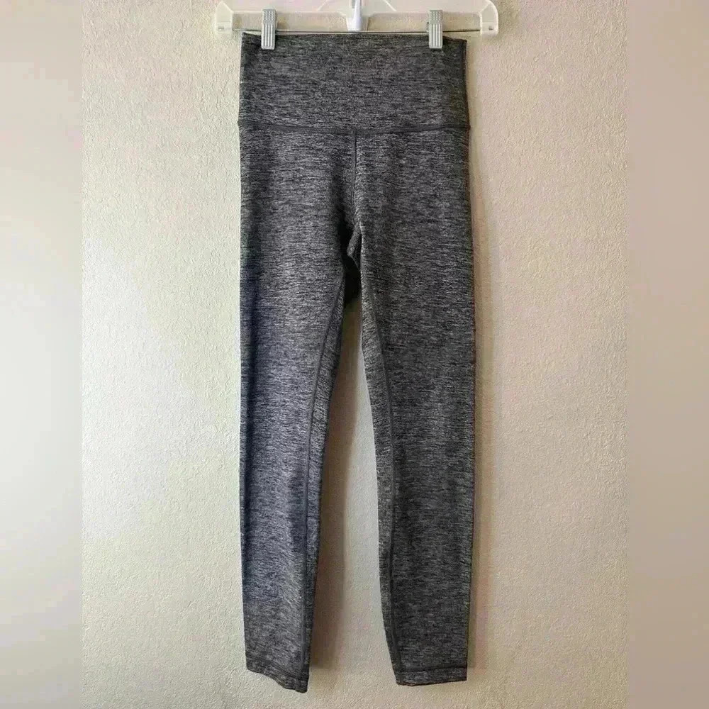 Lululemon Wunder Under Hi-Rise Tight 25" Heathered Black Sz 4